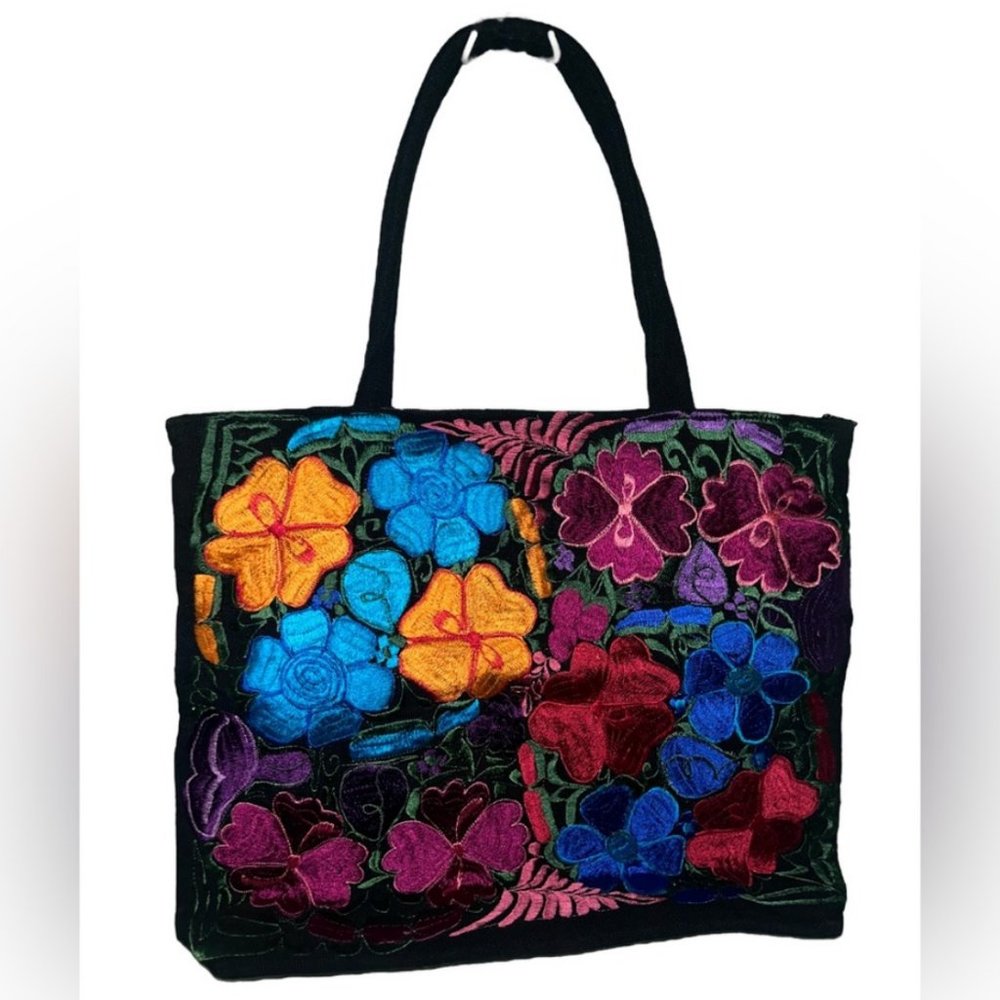 Brand New Embroidered Floral Tote